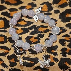 Chic Silver Butterfly Charm Bracelet Handmade